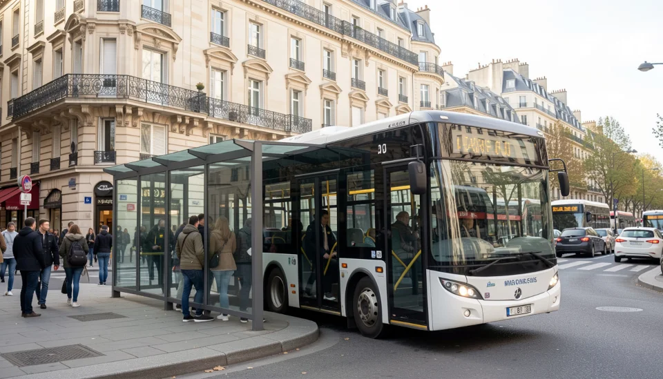Bus halt in Paris