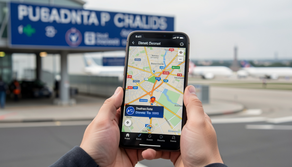 Taxi Booking App Showing Directions