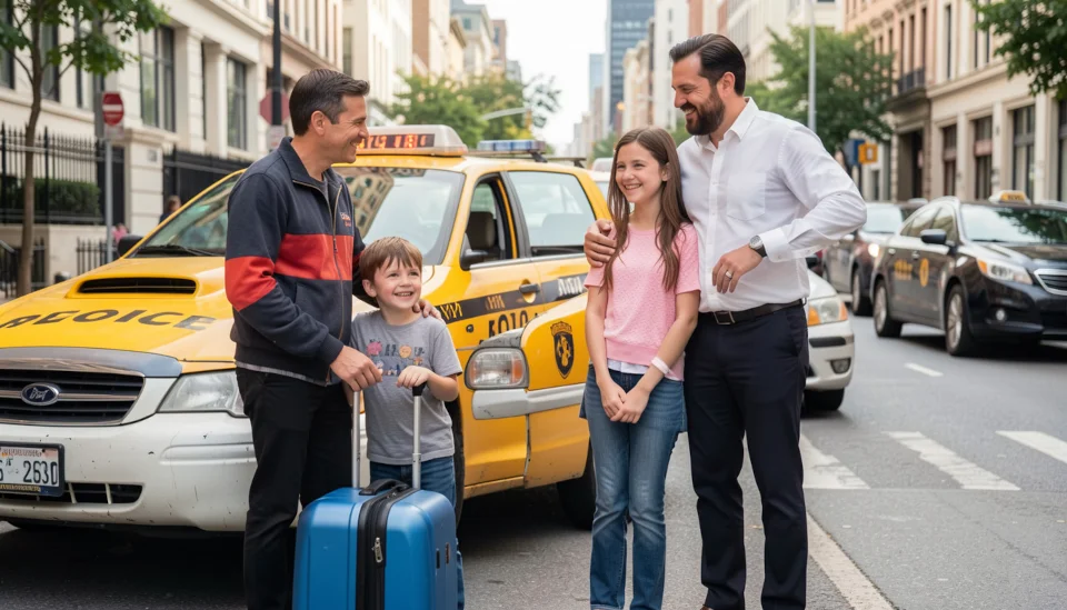 Taxi at the end of transfer in Paris